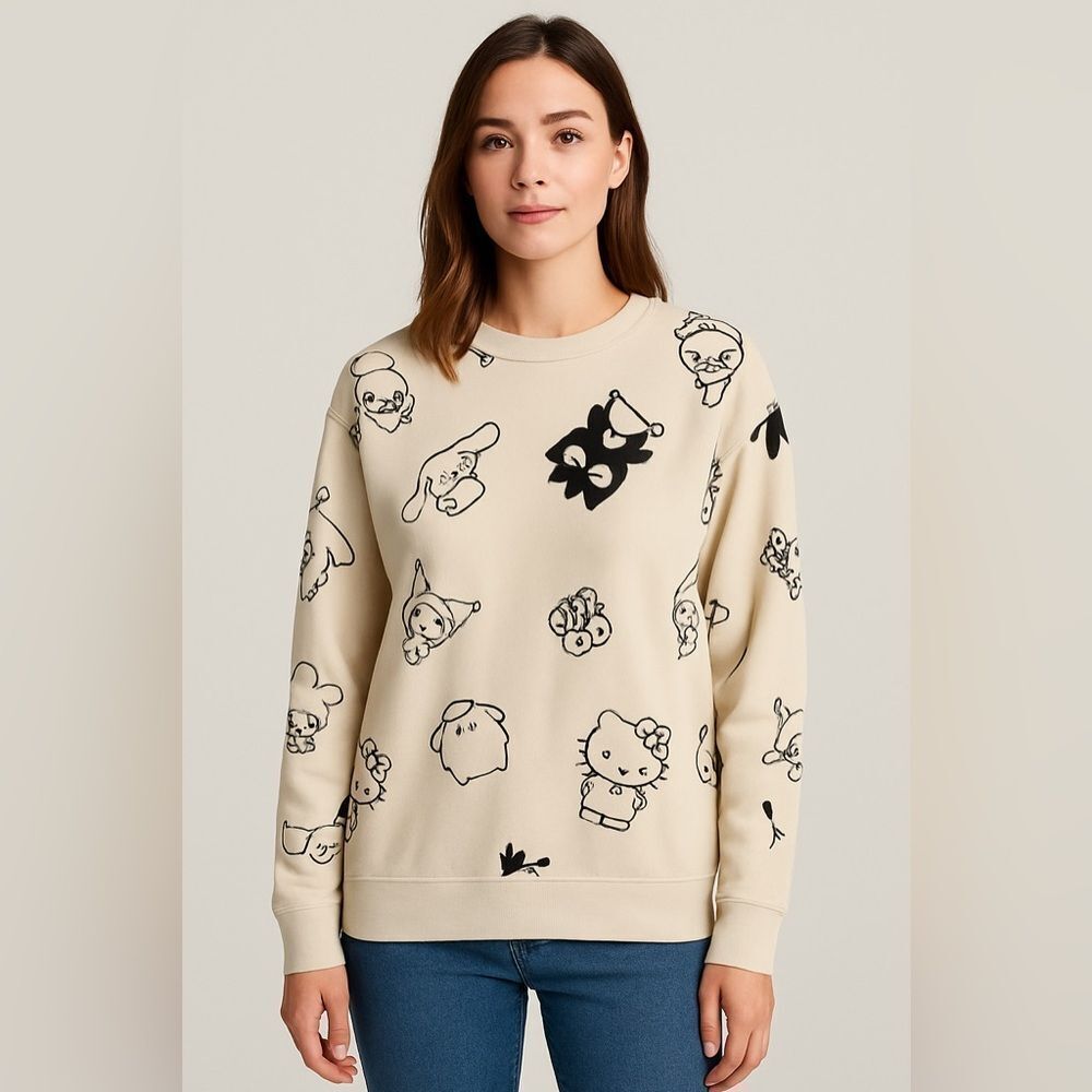 Sanrio Sweetshirt Sanrio Hello Kitty And Friends Tan color sweater size M